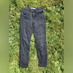 Hidden High Waist Ankle Skinny Black Jeans Size 28